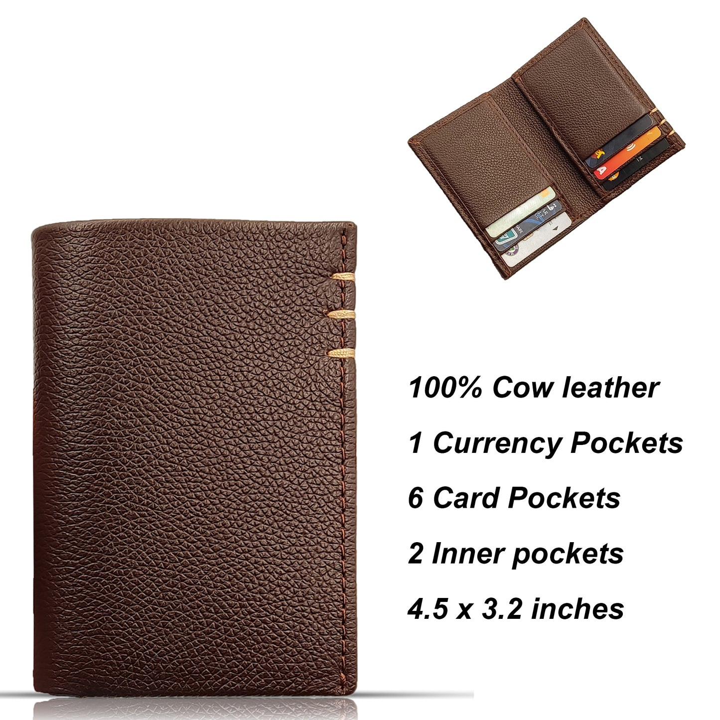 Men's Leather Bifold Daga Wallet For Mens and Boys