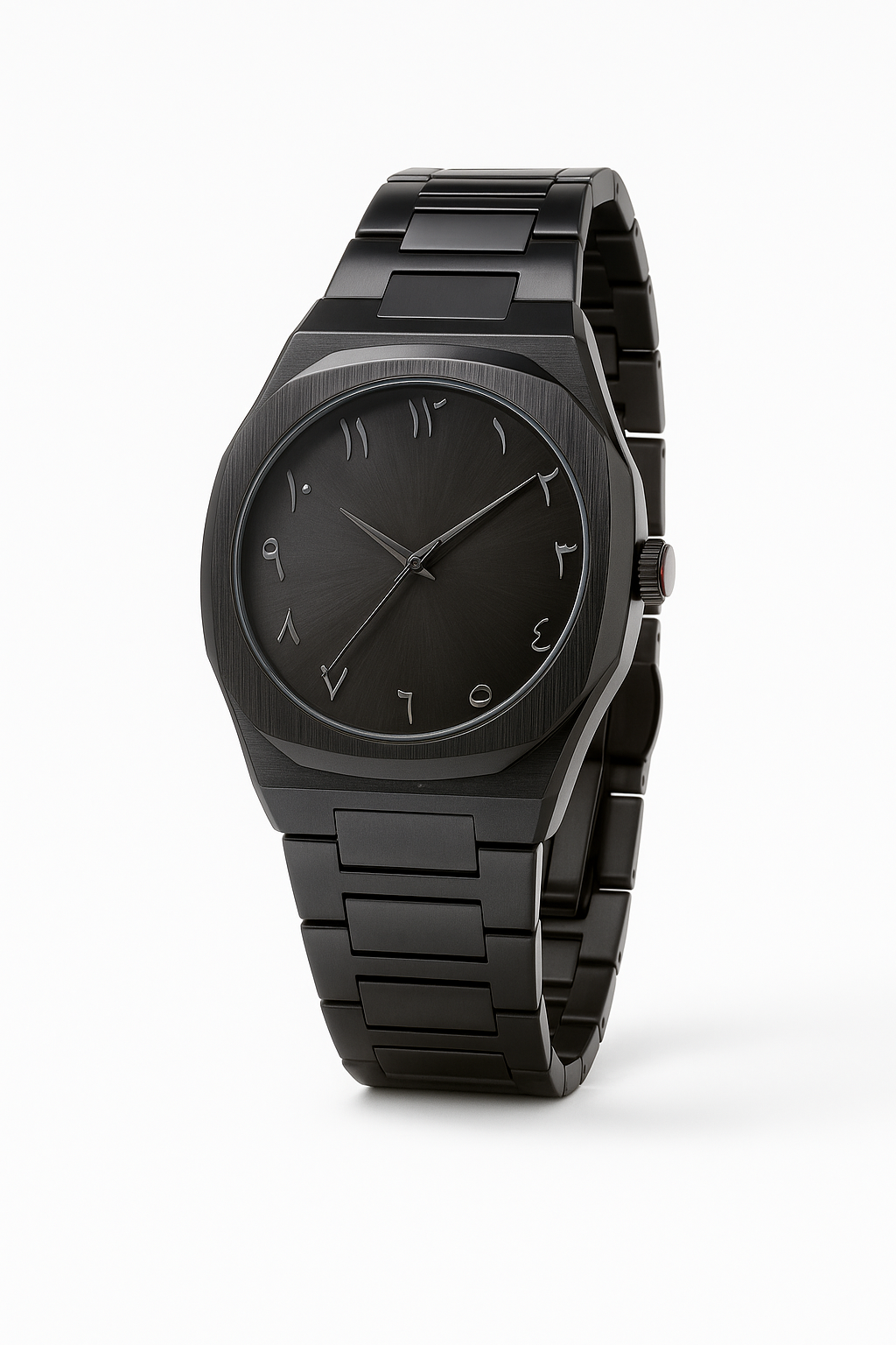 Black Arabic Aura Stainless Steel Watch