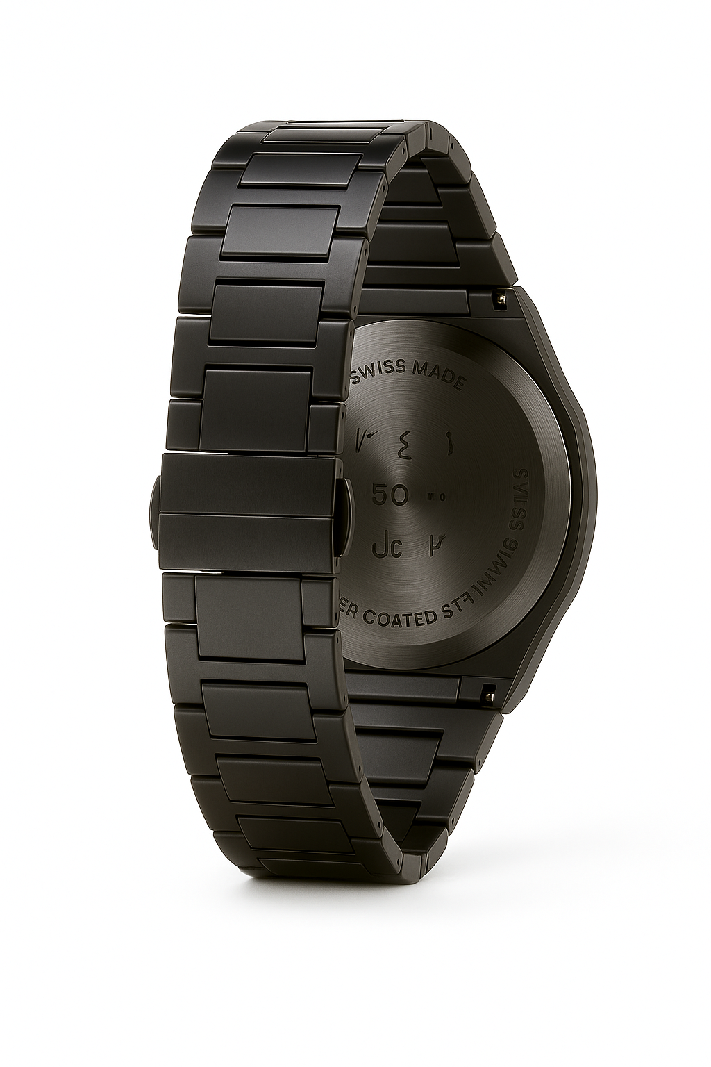 Black Arabic Aura Stainless Steel Watch