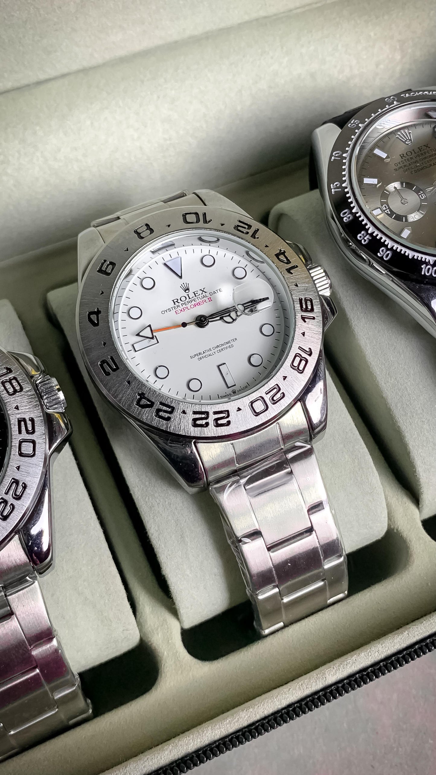 Rolex Explorer ll Mate Silver Chain Luxury Watch