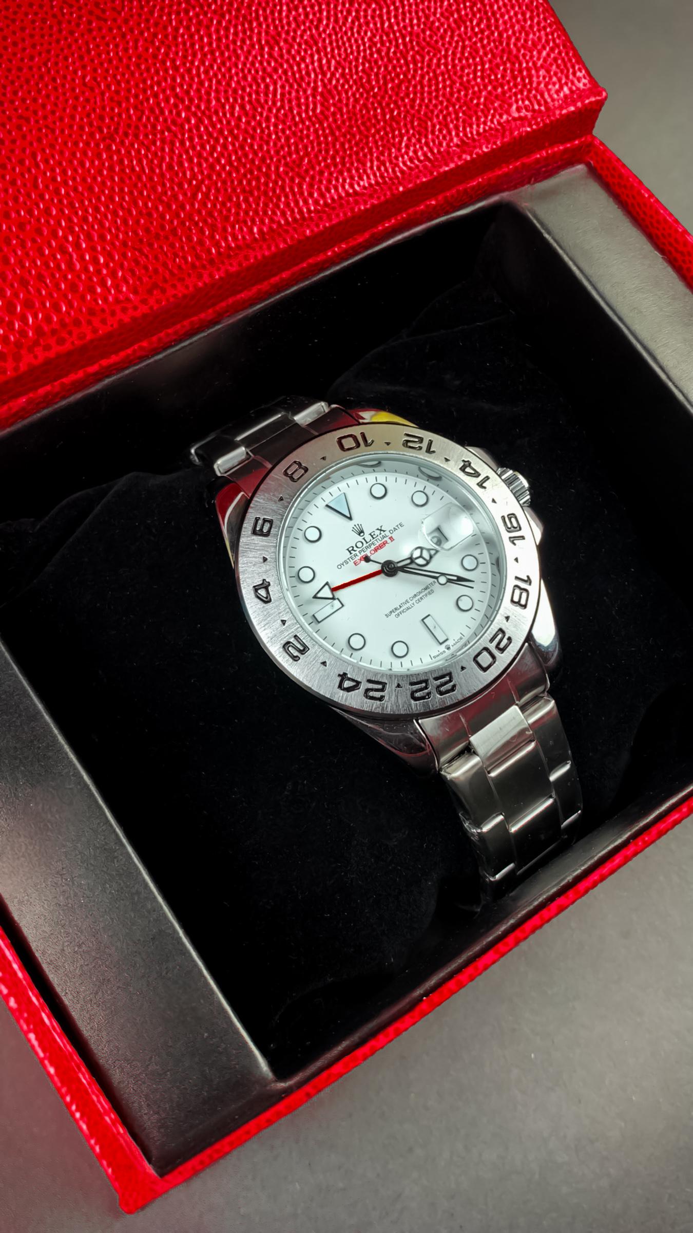 Rolex Explorer ll Mate Silver Chain Luxury Watch
