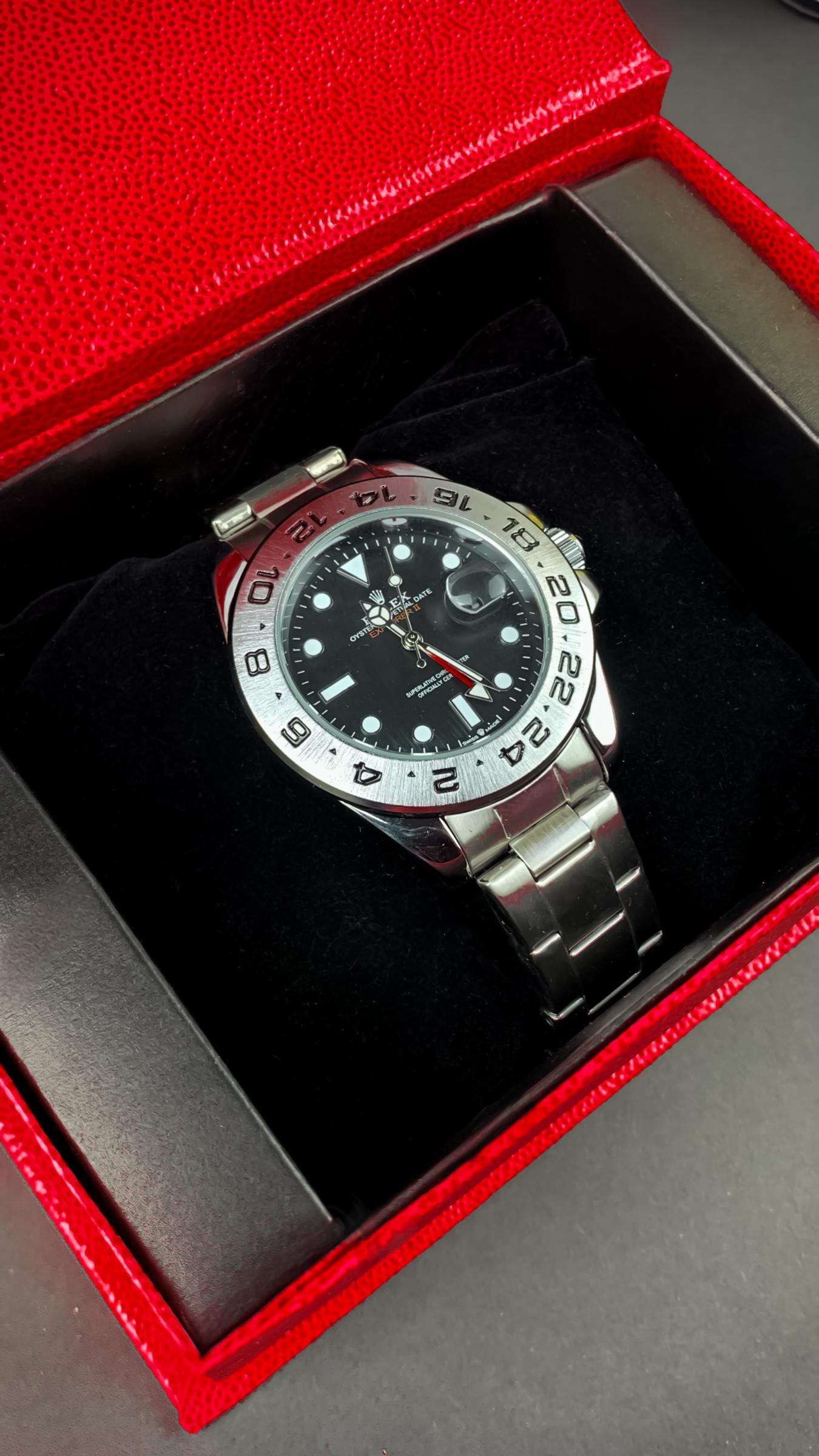 Rolex Explorer ll Mate Silver Chain Luxury Watch